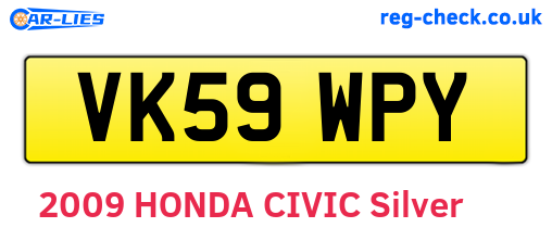 VK59WPY are the vehicle registration plates.
