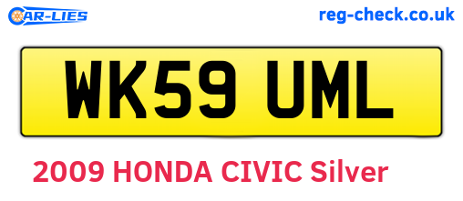 WK59UML are the vehicle registration plates.