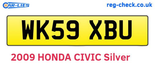 WK59XBU are the vehicle registration plates.