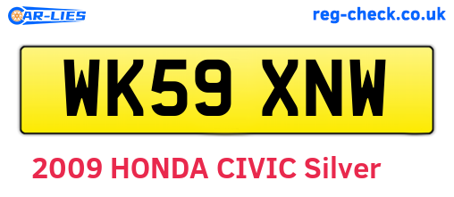 WK59XNW are the vehicle registration plates.