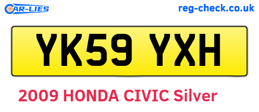 YK59YXH are the vehicle registration plates.
