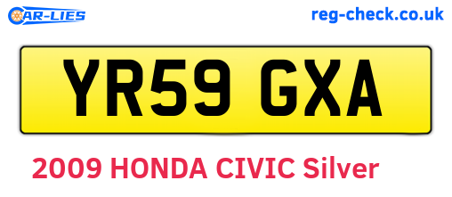 YR59GXA are the vehicle registration plates.