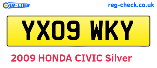 YX09WKY are the vehicle registration plates.