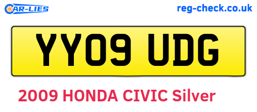 YY09UDG are the vehicle registration plates.