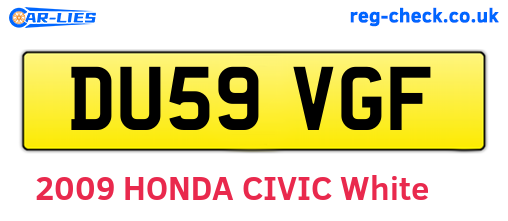DU59VGF are the vehicle registration plates.