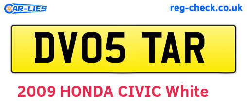 DV05TAR are the vehicle registration plates.