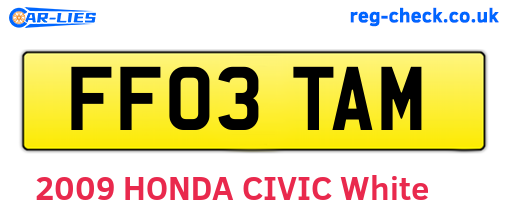 FF03TAM are the vehicle registration plates.