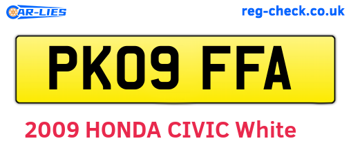 PK09FFA are the vehicle registration plates.