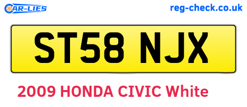 ST58NJX are the vehicle registration plates.