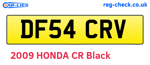 DF54CRV are the vehicle registration plates.