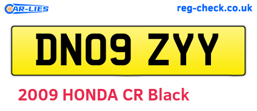 DN09ZYY are the vehicle registration plates.