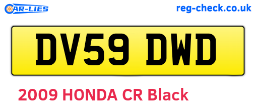 DV59DWD are the vehicle registration plates.