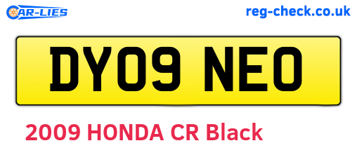 DY09NEO are the vehicle registration plates.