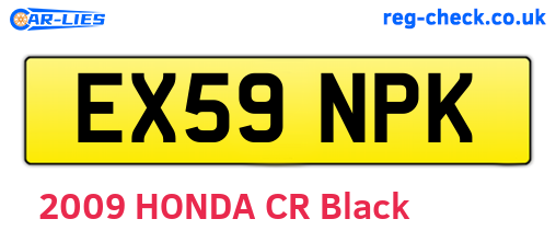 EX59NPK are the vehicle registration plates.