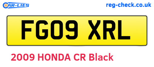 FG09XRL are the vehicle registration plates.