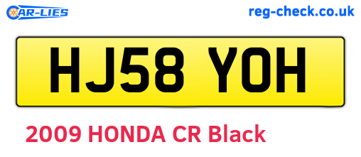 HJ58YOH are the vehicle registration plates.