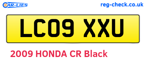 LC09XXU are the vehicle registration plates.