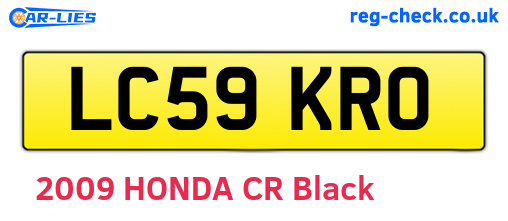 LC59KRO are the vehicle registration plates.