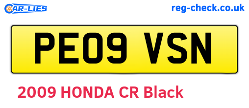 PE09VSN are the vehicle registration plates.