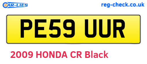 PE59UUR are the vehicle registration plates.