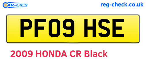PF09HSE are the vehicle registration plates.