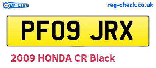 PF09JRX are the vehicle registration plates.
