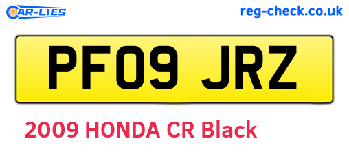 PF09JRZ are the vehicle registration plates.