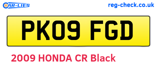 PK09FGD are the vehicle registration plates.