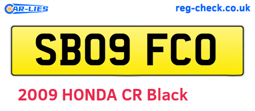 SB09FCO are the vehicle registration plates.