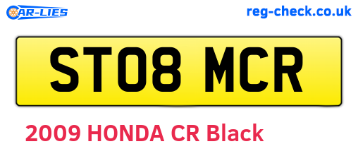 ST08MCR are the vehicle registration plates.
