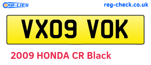 VX09VOK are the vehicle registration plates.