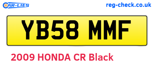 YB58MMF are the vehicle registration plates.