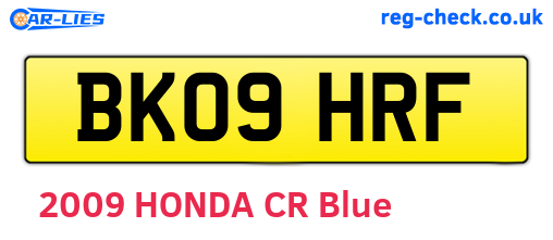 BK09HRF are the vehicle registration plates.