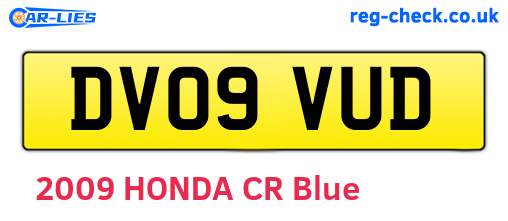 DV09VUD are the vehicle registration plates.