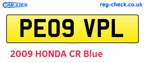 PE09VPL are the vehicle registration plates.
