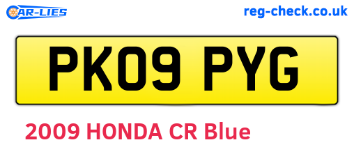 PK09PYG are the vehicle registration plates.