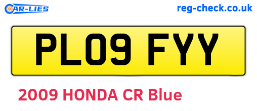 PL09FYY are the vehicle registration plates.