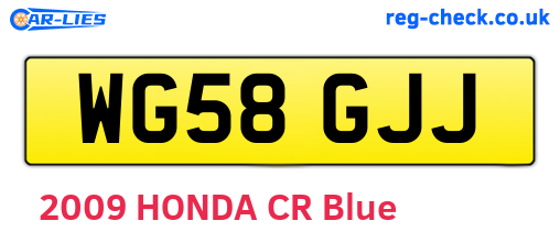 WG58GJJ are the vehicle registration plates.