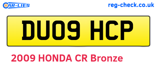 DU09HCP are the vehicle registration plates.