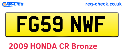 FG59NWF are the vehicle registration plates.