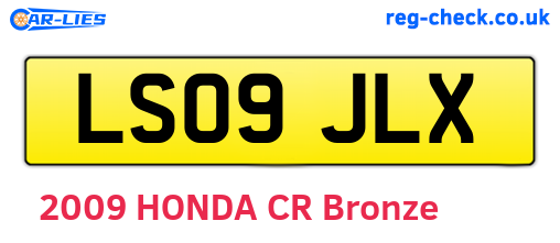 LS09JLX are the vehicle registration plates.