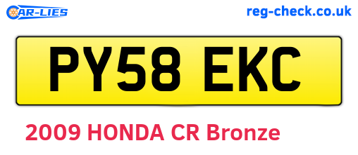PY58EKC are the vehicle registration plates.