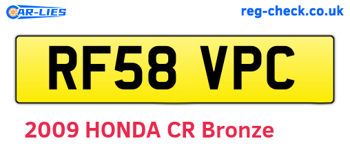 RF58VPC are the vehicle registration plates.