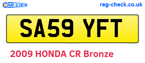 SA59YFT are the vehicle registration plates.