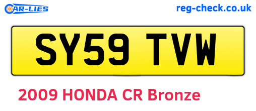 SY59TVW are the vehicle registration plates.