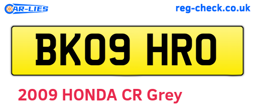 BK09HRO are the vehicle registration plates.