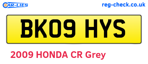 BK09HYS are the vehicle registration plates.