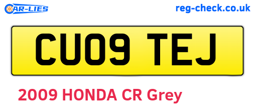 CU09TEJ are the vehicle registration plates.
