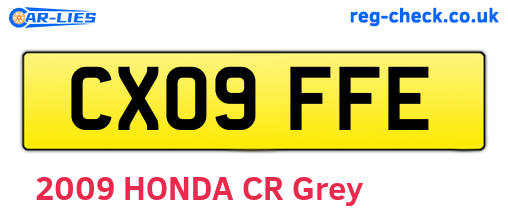 CX09FFE are the vehicle registration plates.
