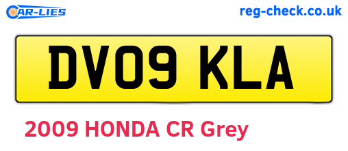 DV09KLA are the vehicle registration plates.